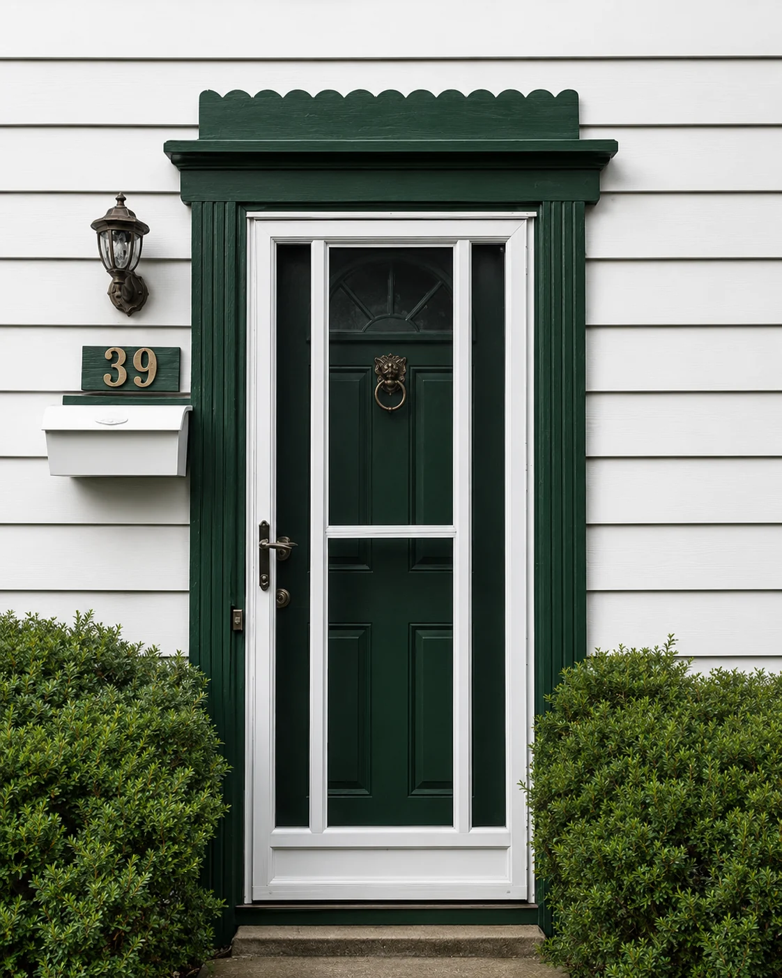 Restored decorative exterior mouldings and architectural details on a heritage brick home in London, Ontario.