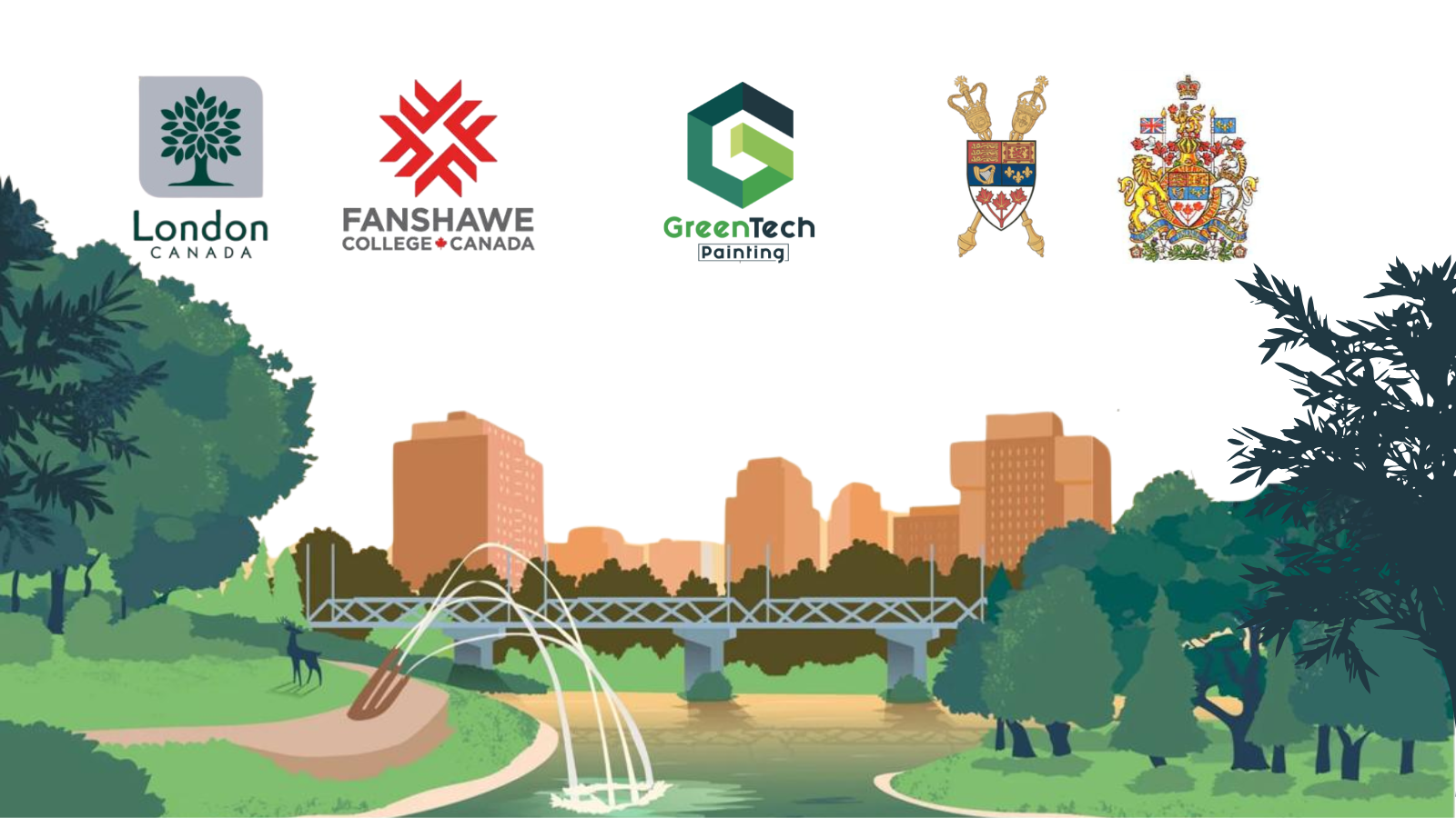 GreenTech Painting climate leadership recognition in London, Ontario, featuring local institutional recognition and the London skyline.