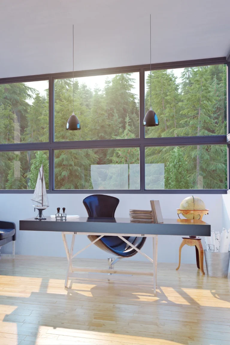 Bright home office with walls painted in low-VOC paint by GreenTech Painting in London Ontario